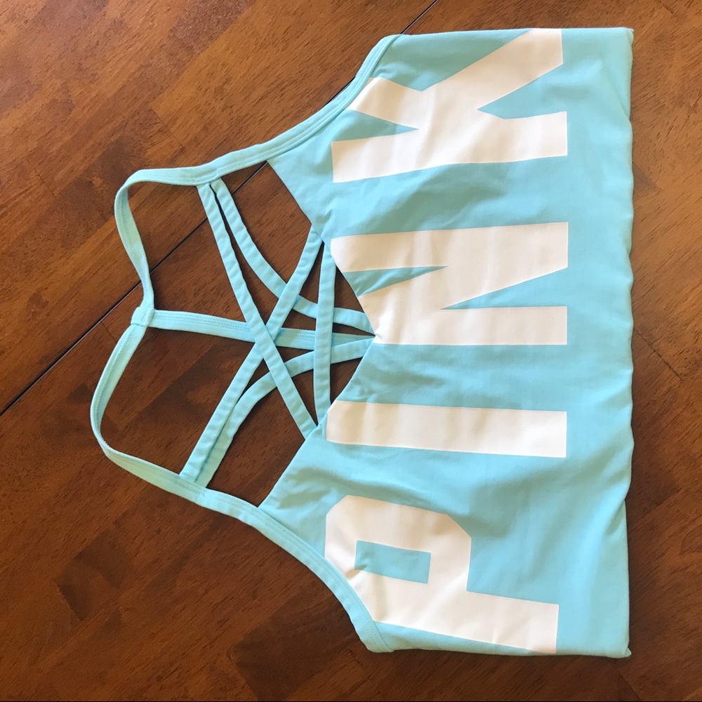 Victoria Secret PINK LOGO strapped sports bra